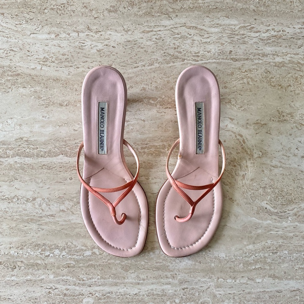 Vintage Manolo Blahnik Thong Sandal Heels